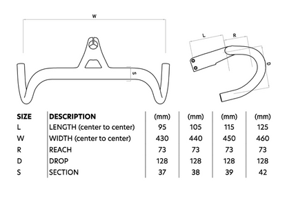 Gardoncule en carbone Wilier J-Bar 430 mm