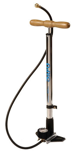 Golvpump OK Full C/Shaop och Crome Gomma Protection C/Wood Handle 12 Bar/180 PSI