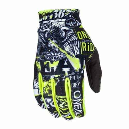 Guantes de los guantes Oneal Matrix Glove Glove Attack Baby Black-Gallo-Fluo-Bianco