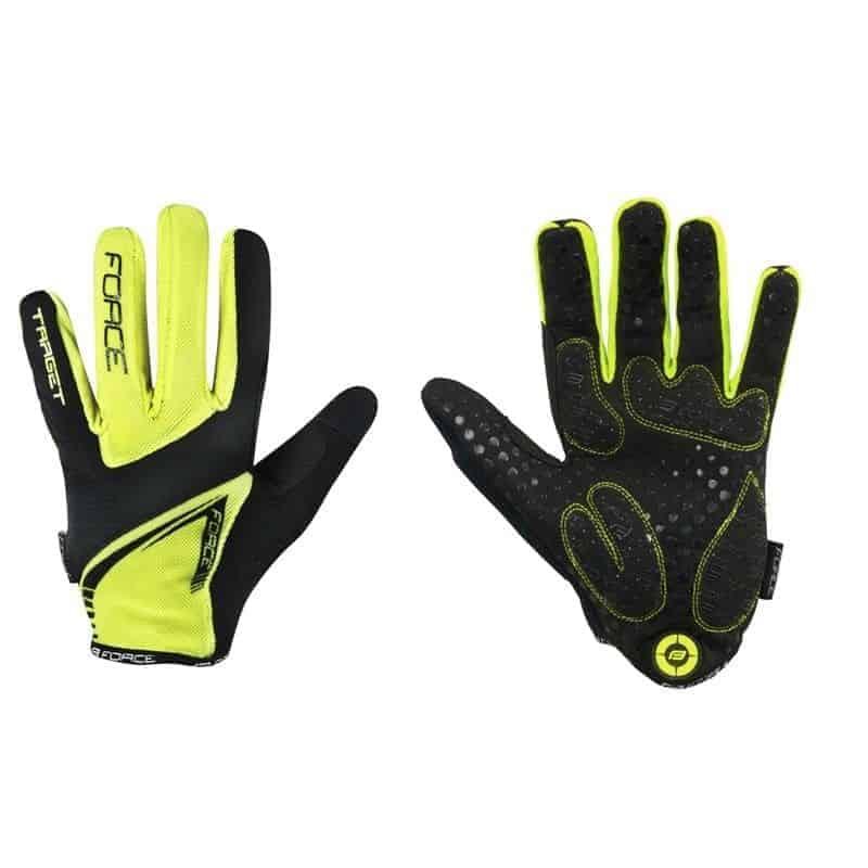 GUANTI FORCE MTB TARGET colore NERO-GIALLO FLUO