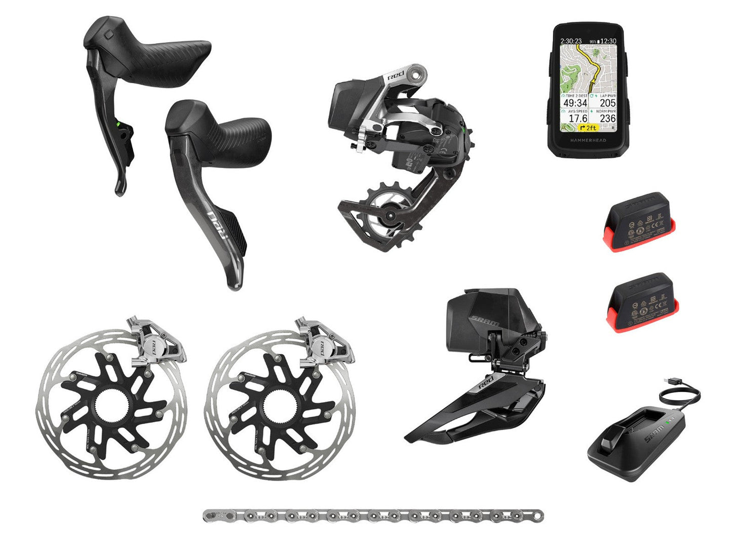 SRAM Red AXS 2x12v + Hammerhead Karoo Kit